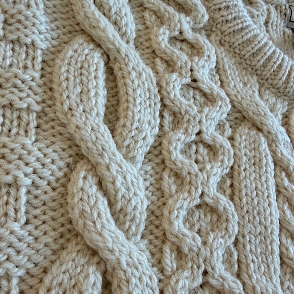 LL Bean Tall Men's XXL Cream 100% Wool Sweater - Picture 3 of 8
